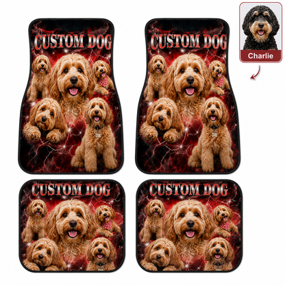 Custom Photo Pet Car Mats 4-Piece Set, Dog Lover Car Interior Accessories THUC99