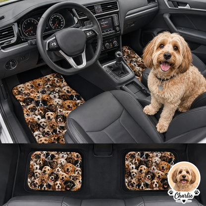 Personalized Pet Car Floor Mats Set, Custom Dog Picture Car Interior Decor THUC99