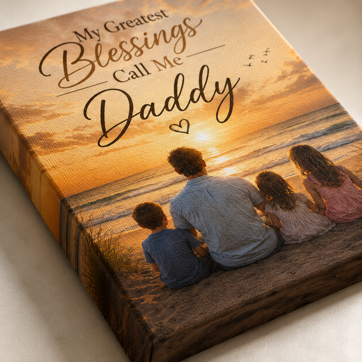 Custom Photo My Greatest Blessing Call Me Daddy Canvas Wall Art - Custom Gift For Dad TOM99