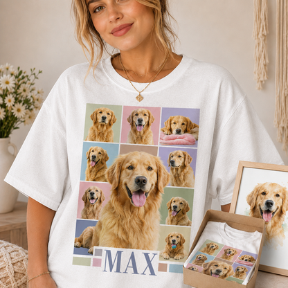 Custom Photo Pet Unisex Wash T-Shirt, Personalized Dog Face Shirt | Pet Memorial Gift THUC99