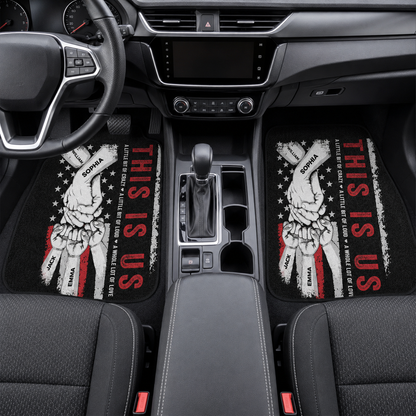 Personalized Dad Us Flannel Car Floor Mats, Custom Dad Floor Mats, Gift For Dad TOM99