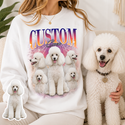 Custom Dog Photo Sweatshirt Personalized Pet Face Hoodie Anniversary Gift for Dog Owners THUC99