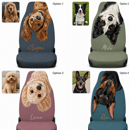 Custom Pet Picture Car Seat Cover, Personalized Dog Lover Seat Protector, All Over Print Gift THUC99