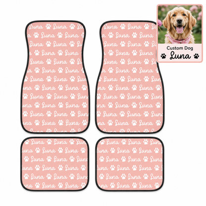 Personalized Dog Car Floor Mats 4-Piece Set, Custom Pet Photo Auto Mat, Dog Lover Gift THUC99