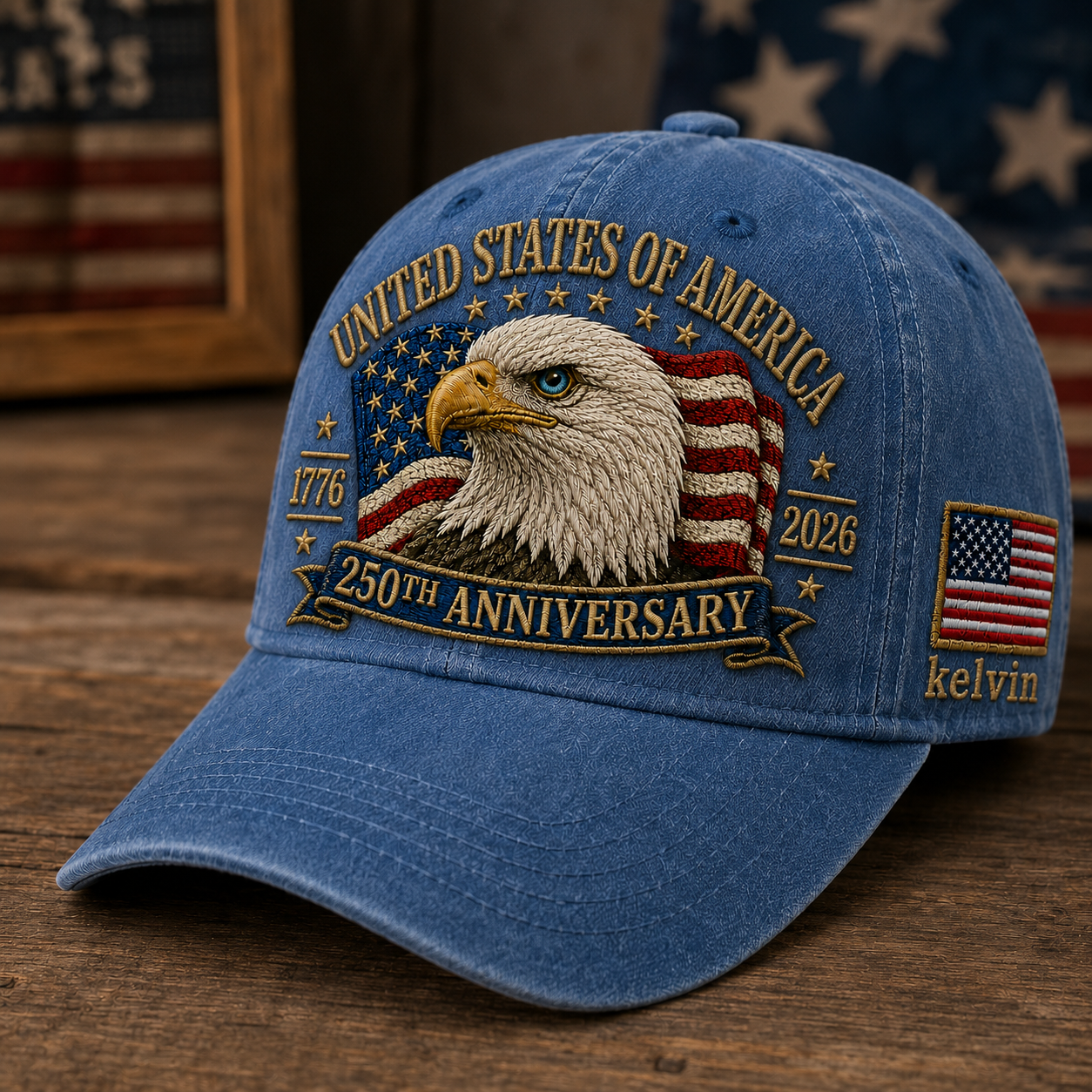 America 250 Years Embroidered Vintage Baseball Hat Semiquincentennial Patriotic Cap THUC99 (Copy)