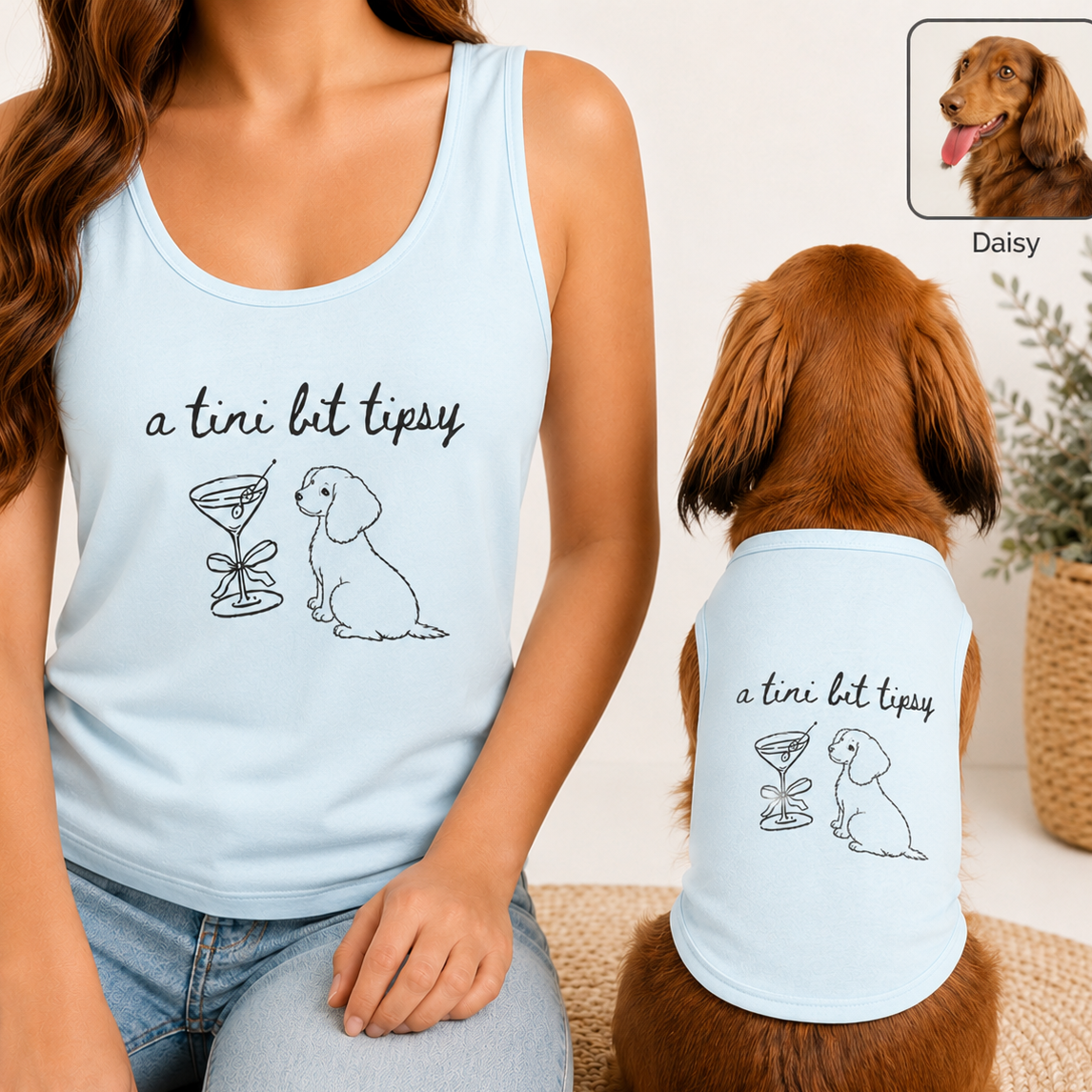 Personalized Women’s Dog Shirt Matching Outfit, Custom Tank Top and Pet Tank Top Set THUC99