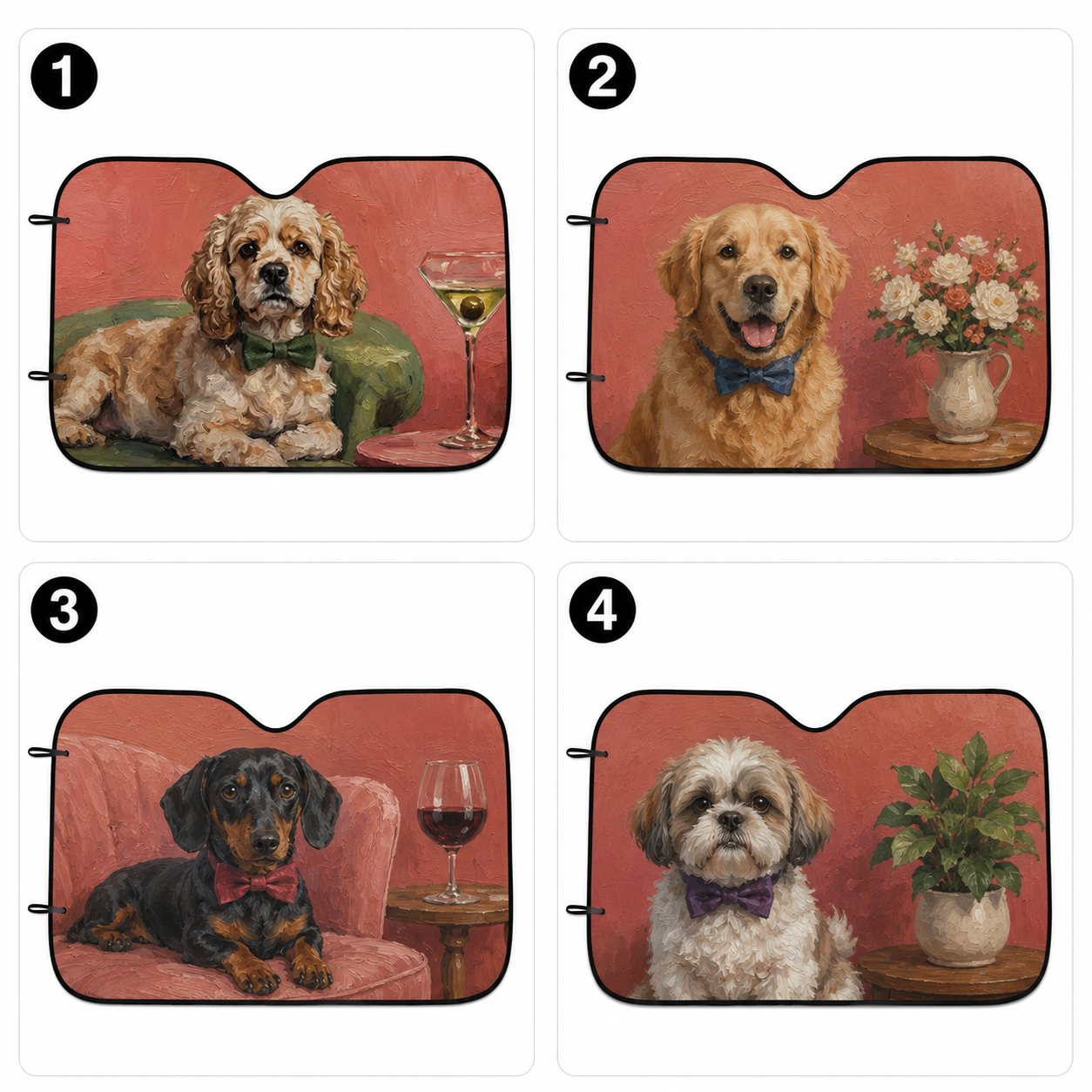 Custom Photo Dog Sofa Windshield Sun Shade, Personalized Pet Car Window Cover, Cute Dog Mom Car Accessory THUC99