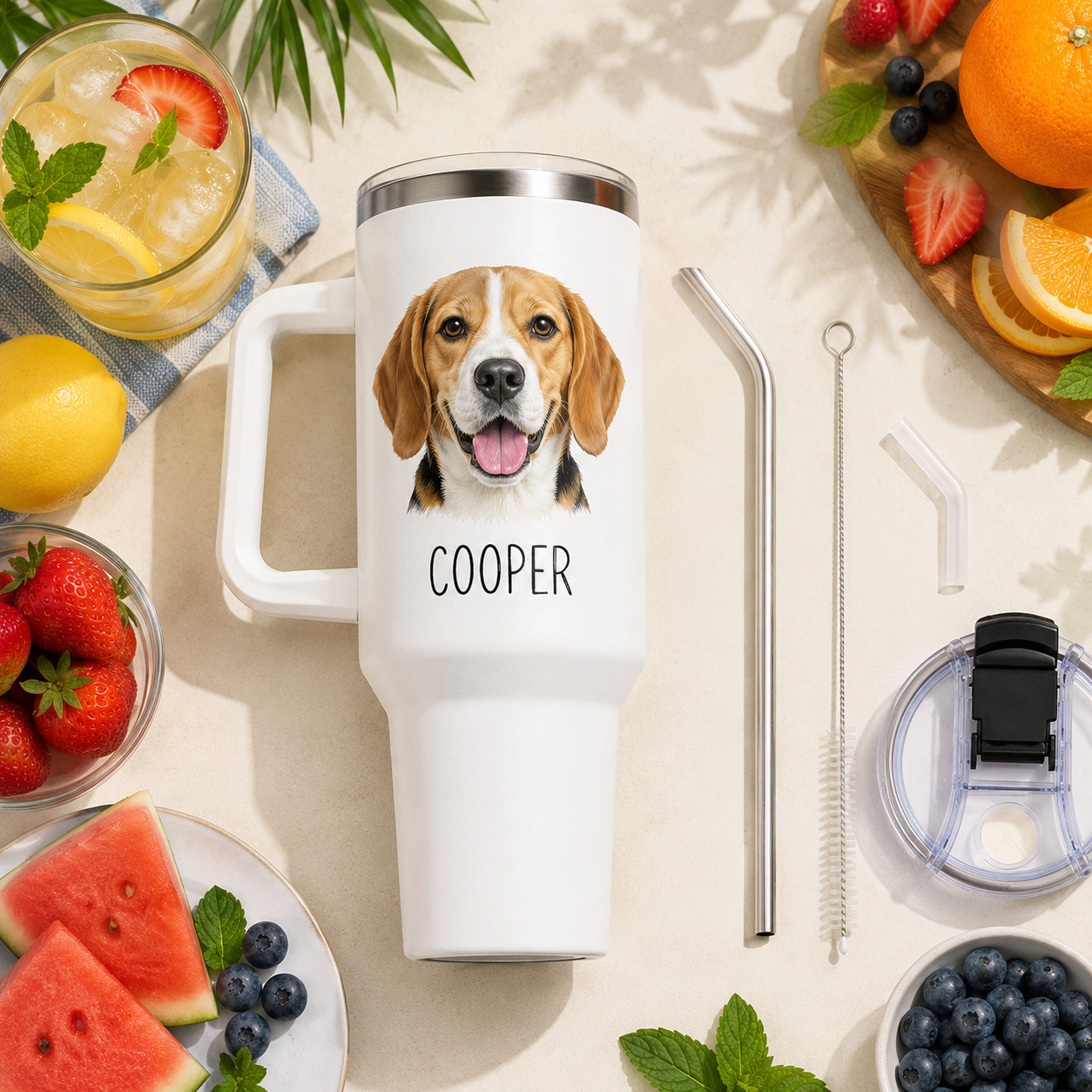 Custom Dog Picture 40oz Tumbler – Personalized Pet Lover Stainless Steel Travel Mug THUC99 (Copy)