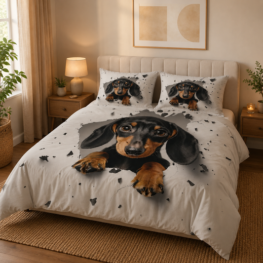 Custom Photo Dog Bedding Set, Dog Lover Bedroom Decor Gift THUC99