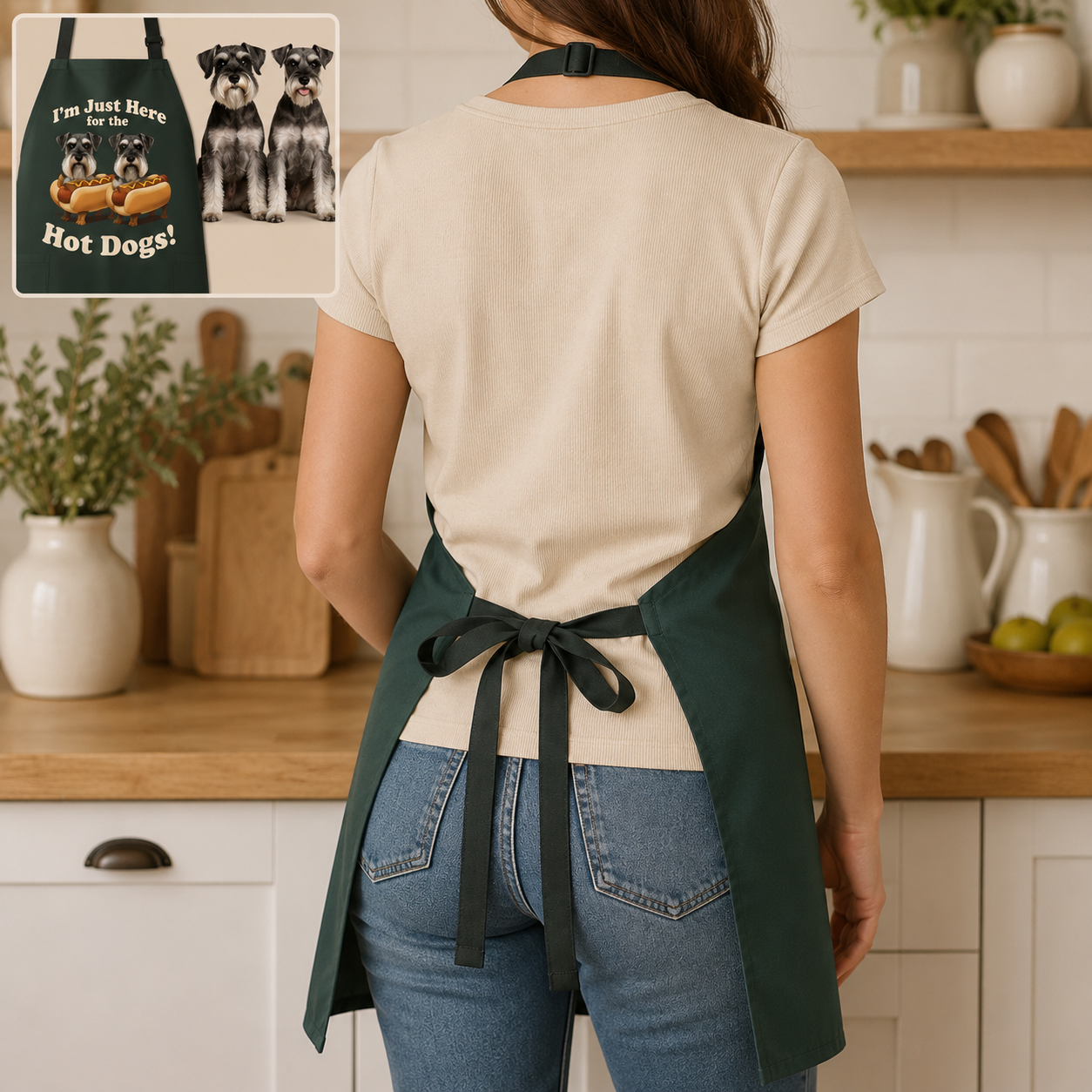 Personalized Dog Kitchen Apron Custom Pet Photo Apron, Dog Lover Gift for Cooking, Grilling and Crafting THUC99
