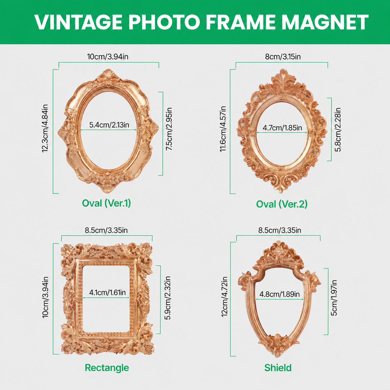 Personalized Dog Photo Magnet, Custom Pet Portrait Vintage Gold Frame Fridge Magnet THUC99
