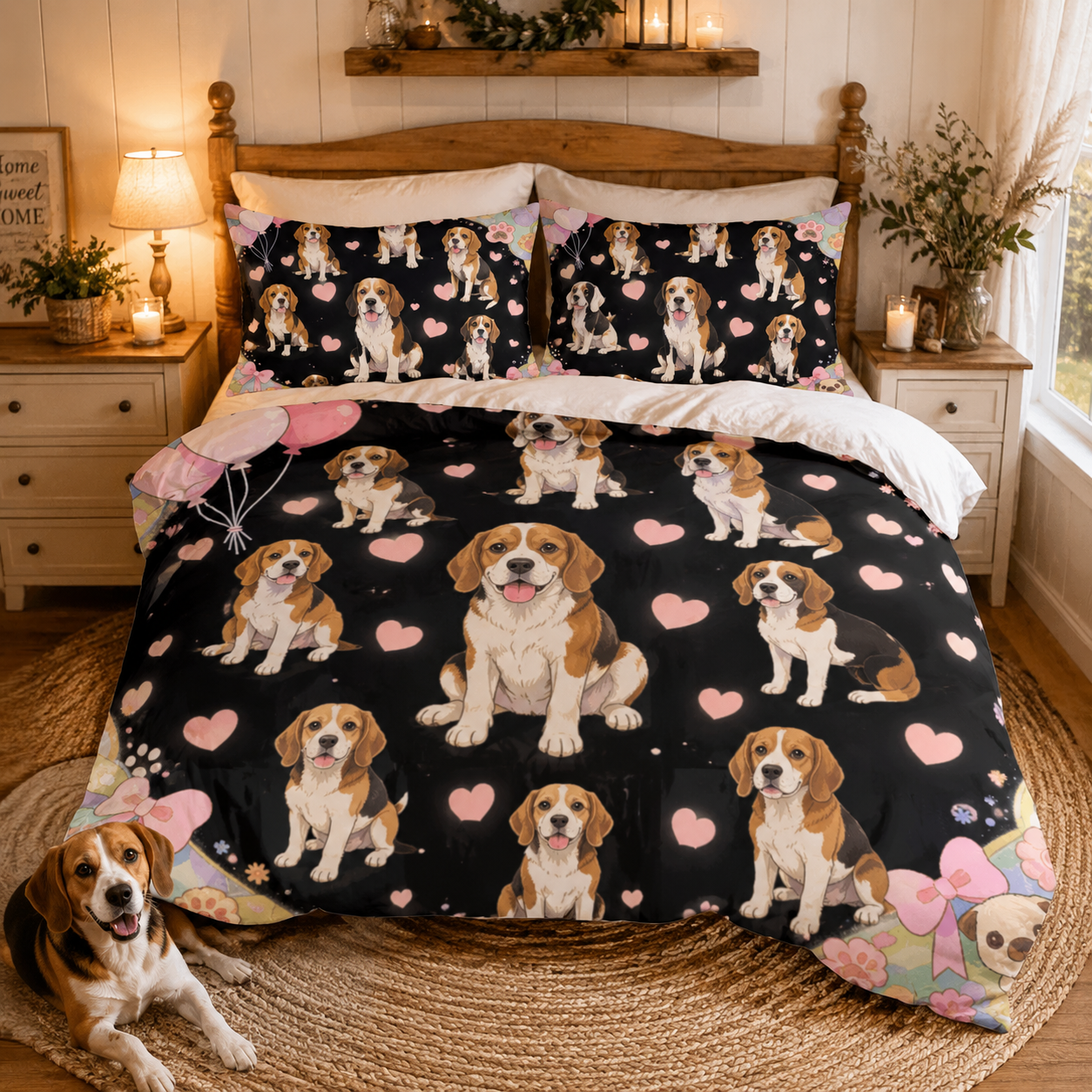 Personalized Pet Bedding Set, Custom Dog Photo Sheet Or Duvet Cover THUC99