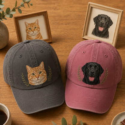 Personalized Dog Embroidered Vintage Hat, Custom Pet Photo Hat, Dog Dad Gift THUC99