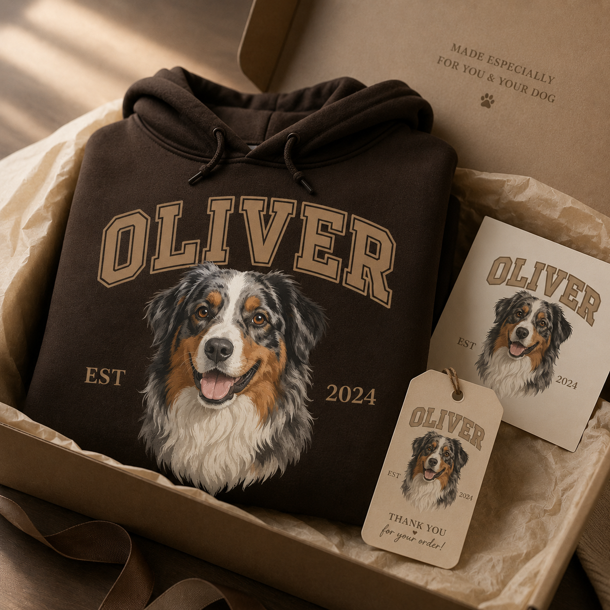 Personalized Dog Mom Sweatshirt Custom Puppy Portrait Hoodie Cute Pet Owner Gift THUC99