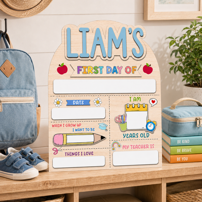 Custom Back to School Sign, Personalized First Day Last Day School Board THUC99