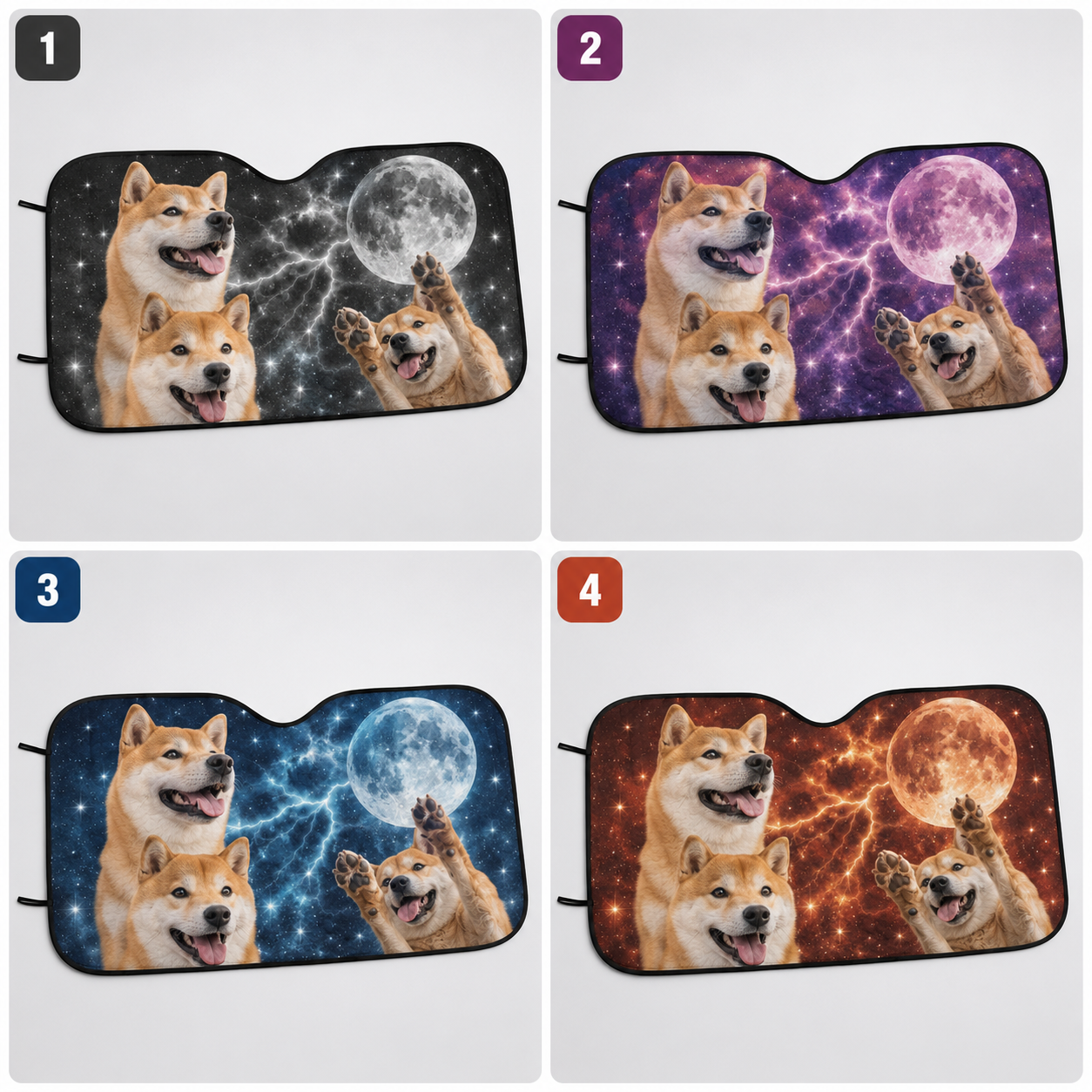 Custom Pet Photo Car Sun Shade, Personalized Dog Windshield Cover, Foldable Auto Window Sunshade THUC99