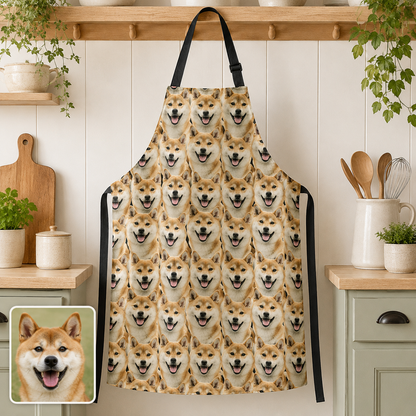 Custom Pet Photo Apron Personalized Dog Lover BBQ Apron, Unique Kitchen Apron Gift for Dog Mom and Dad THUC99