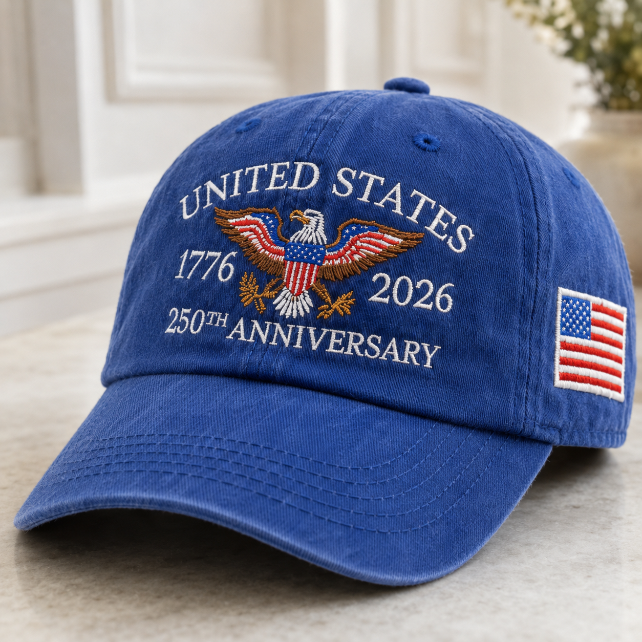 USA 250th Anniversary Commemorative Embroidered Hat American Heritage Vintage Cap THUC99