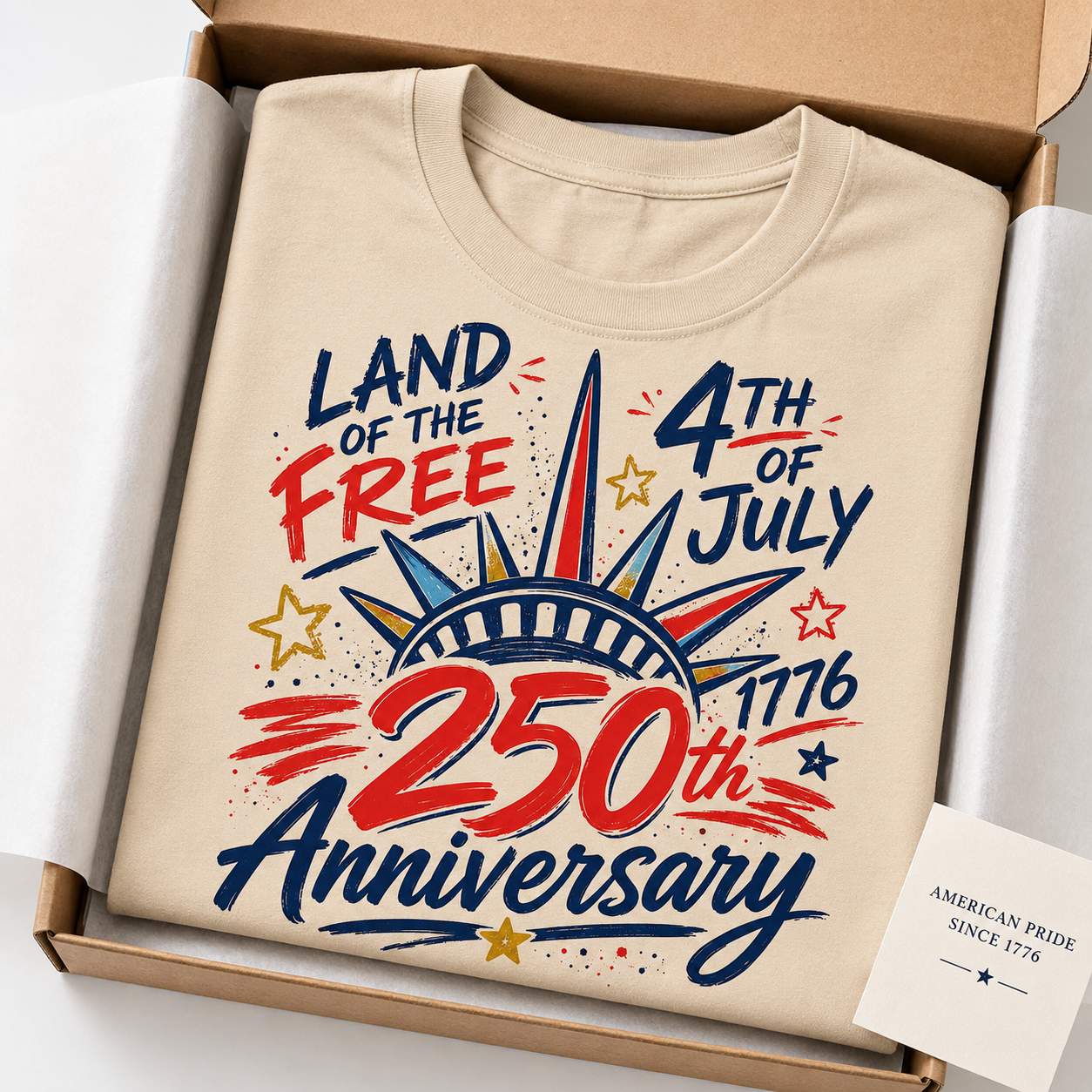 USA 250th Birthday Wash Shirt, Vintage Patriotic America Tee THUC99
