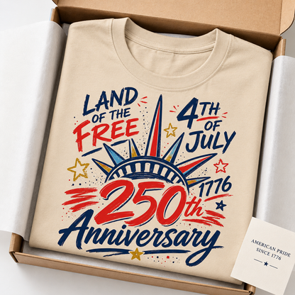 USA 250th Birthday Wash Shirt, Vintage Patriotic America Tee THUC99