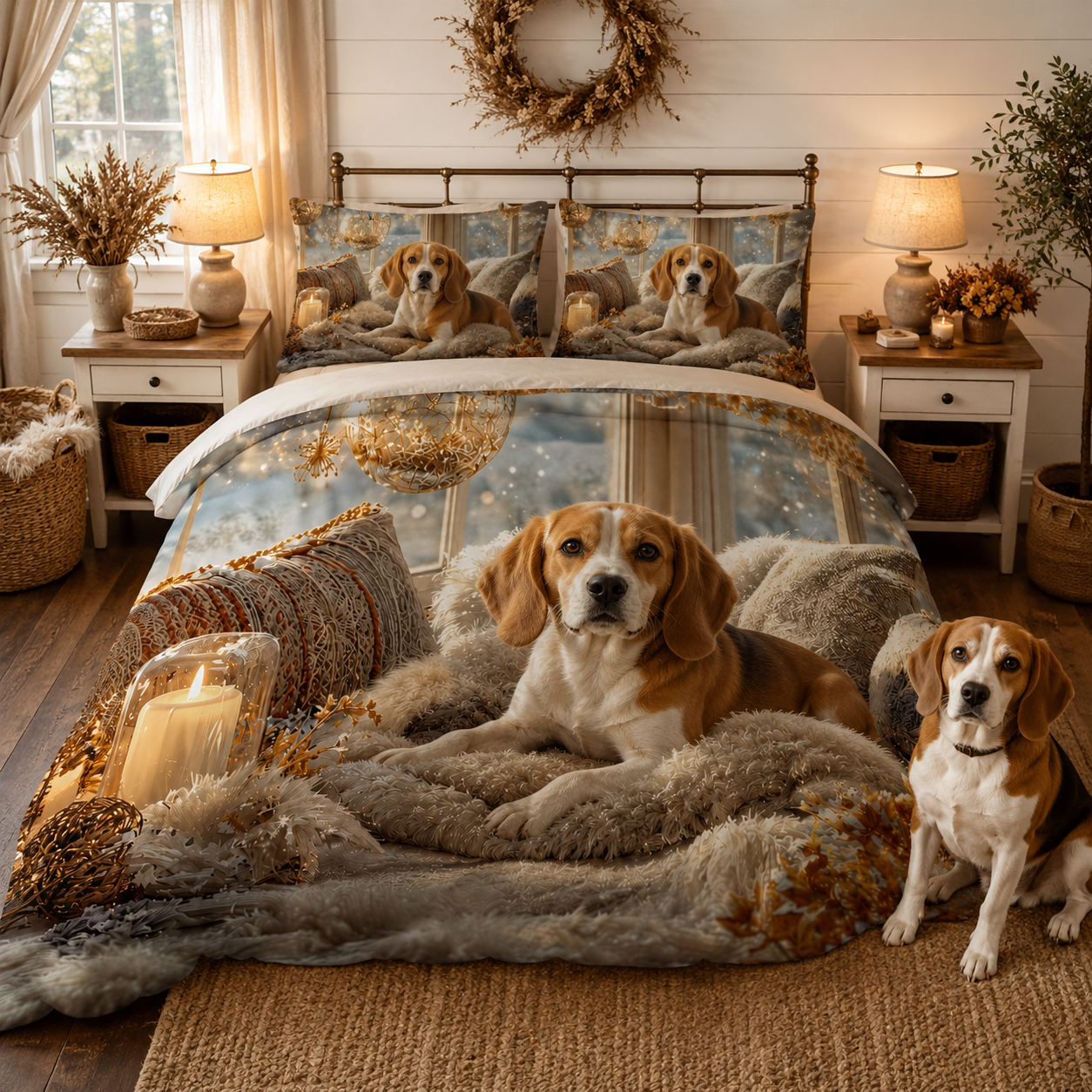 Custom Photo Dog Duvet Cover Set, Personalized Pet Bedding Gift THUC99