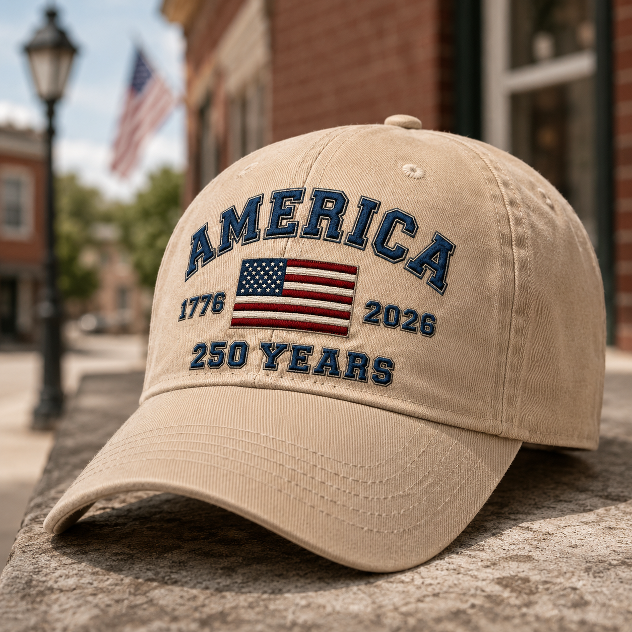 USA 250th Anniversary Embroidered Vintage Dad Hat Celebrating 250 Years of American Freedom THUC99