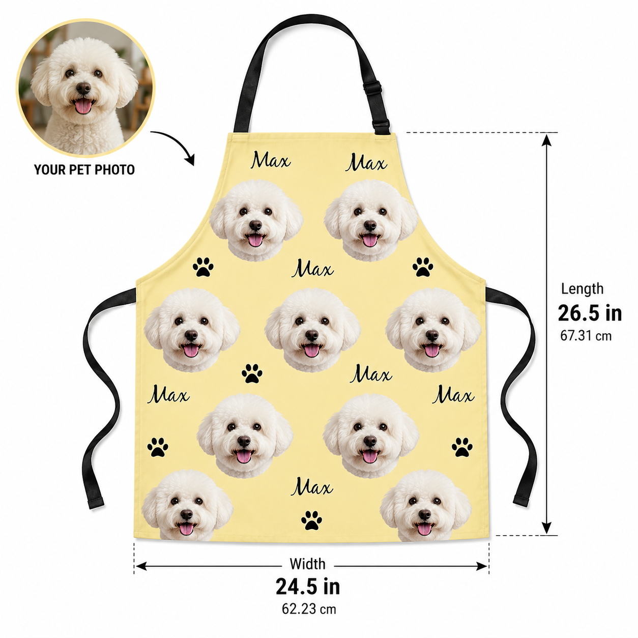 Custom Dog Face Apron Personalized Photo Apron, Funny Pet Lover Kitchen Gift for Dog Mom and Dog Dad THUC99