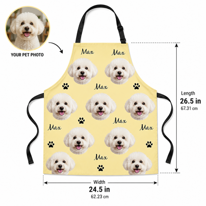 Custom Dog Face Apron Personalized Photo Apron, Funny Pet Lover Kitchen Gift for Dog Mom and Dog Dad THUC99