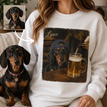 Personalized Dog Portrait Hoodie Custom Pet Photo Sweatshirt for Puppy Lovers THUC99