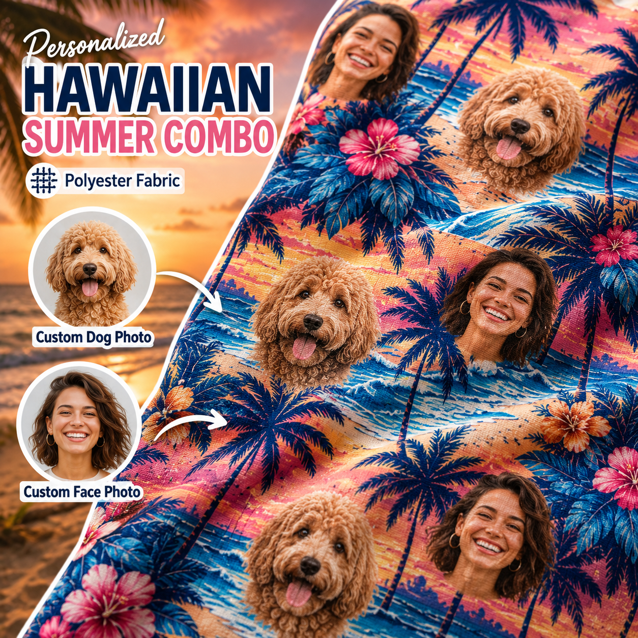 Personalized Photo Dog Hawaiian Shirt, Custom Pet Lover Summer Shirt, Beach Vacation Gift THUC99