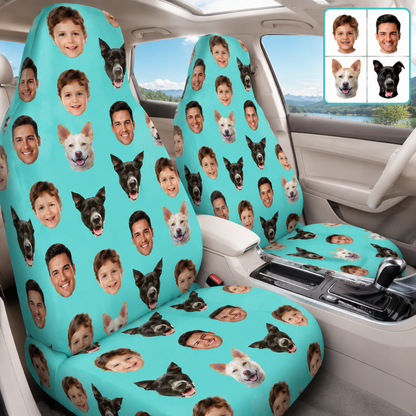 Custom Photo Dog Car Seat Cover, Personalized Pet Seat Protector, All Over Print Dog Photo Car Seat Gift For Dog Lovers THUC99