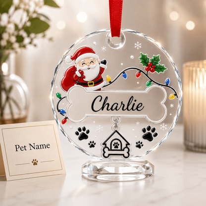 Custom Name  Dog Santa