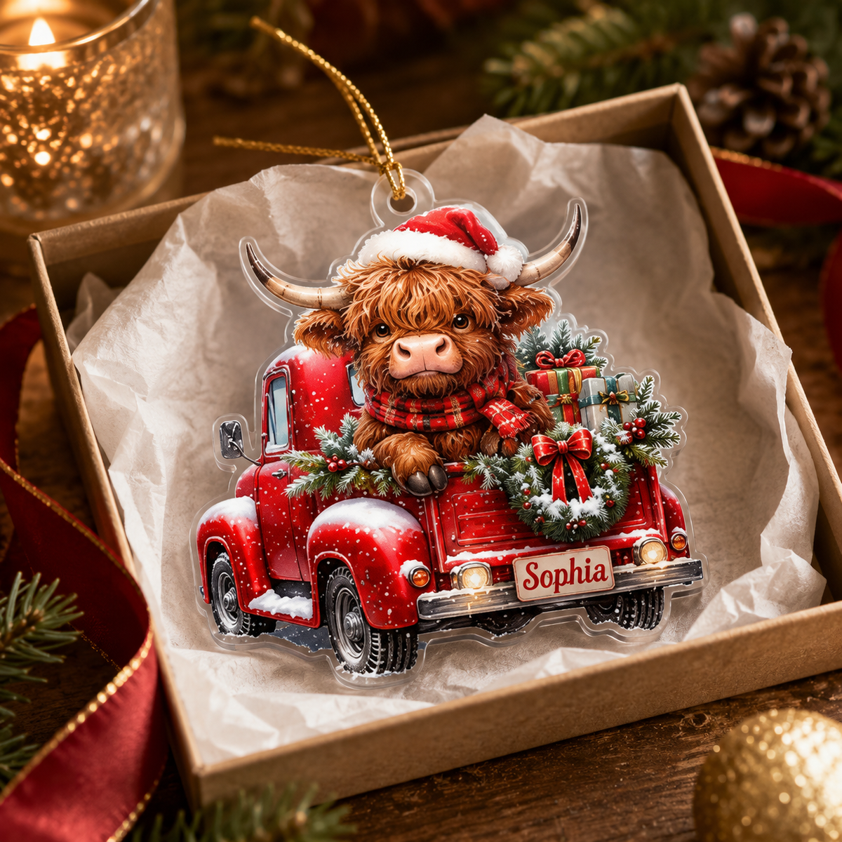 Christmas Farm Highland Cow