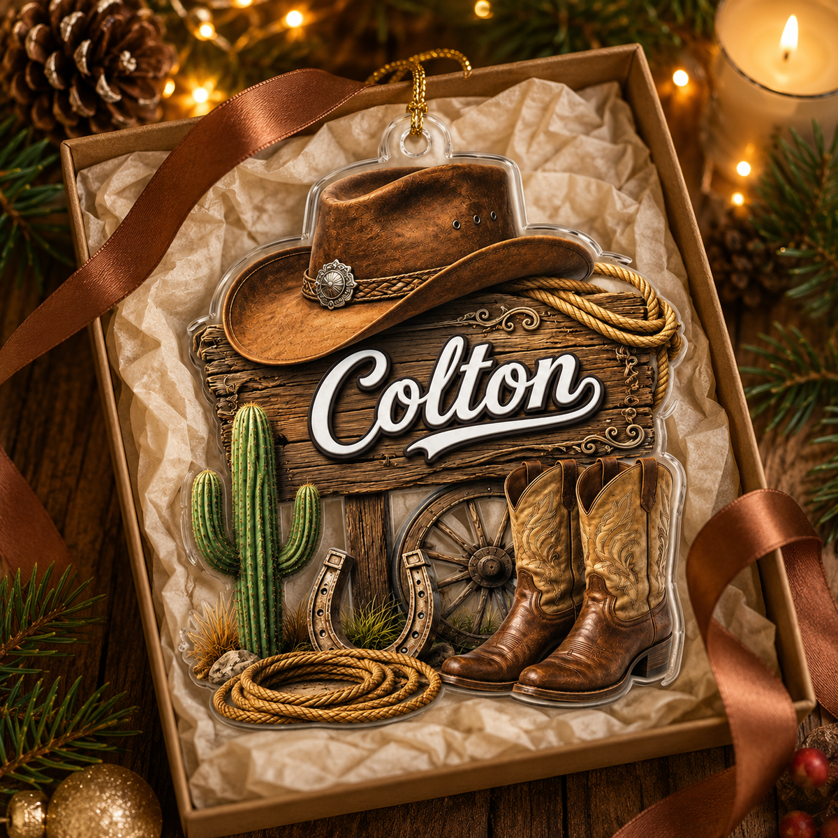 Personalized Boots Western Sign Acrylic