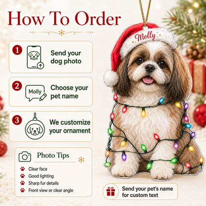 Custom Photo Dog Christmas Style 11