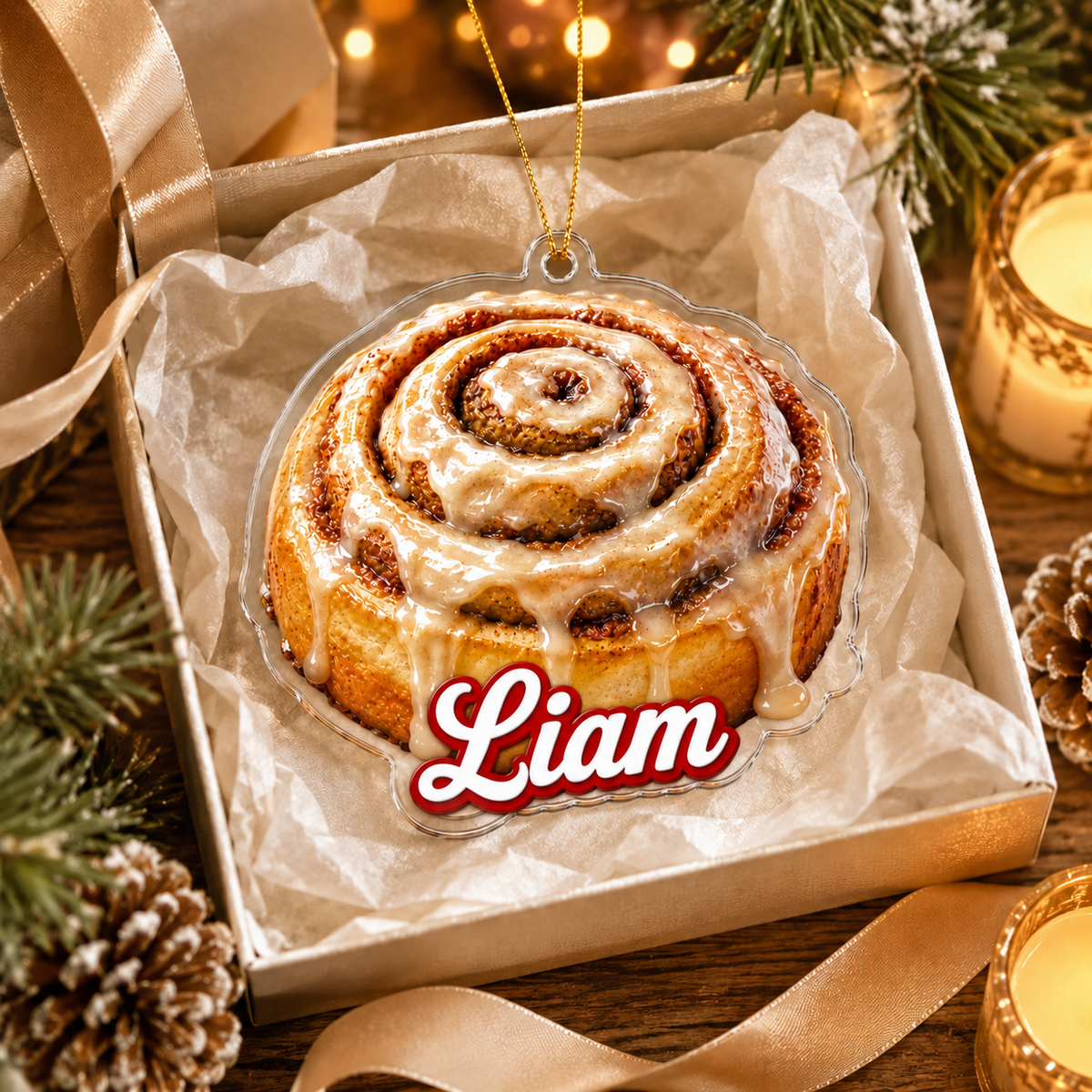 Breakfast Custom Name Cinamon Roll Acrylic