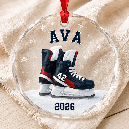 Custom Sport Glass Ornament Ice Hockey Skates