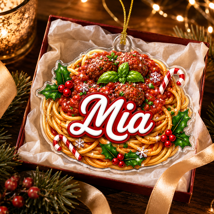 Custom Name Food Acrylic - Spaghetti