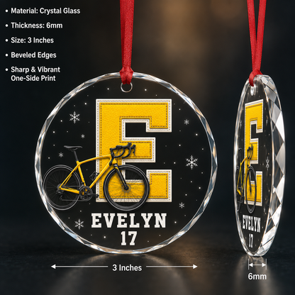 Sport Glass Alphabet Name Bike Racing