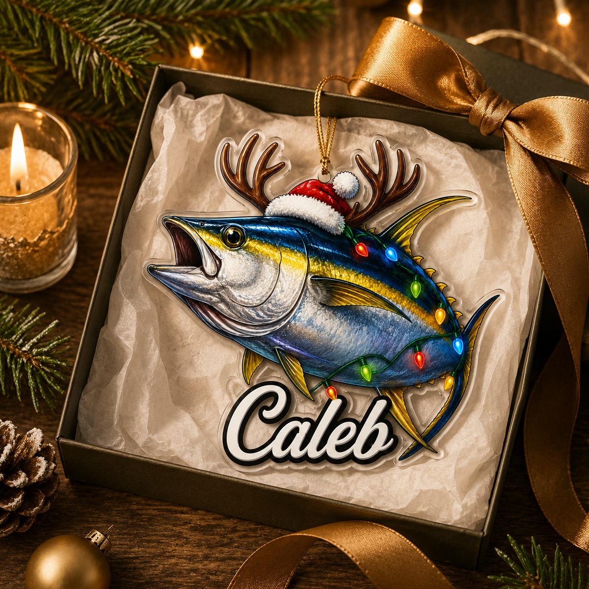 Fishing Christmas Lights Yellowfin Tuna Acrylic