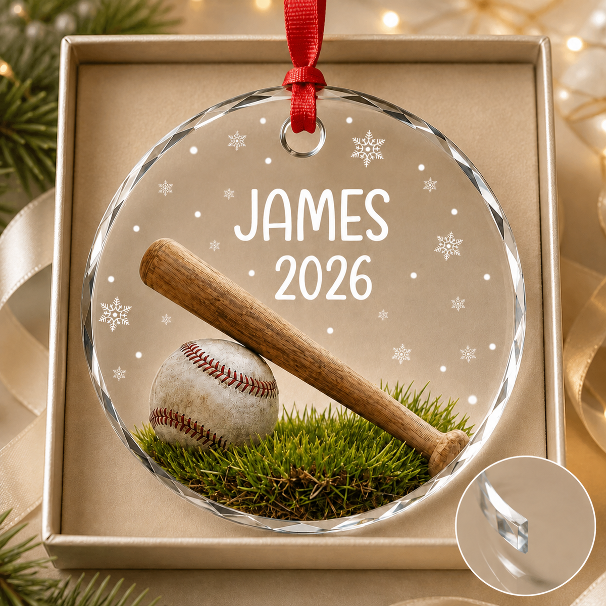 Sport Glass Ornament Baseball Field