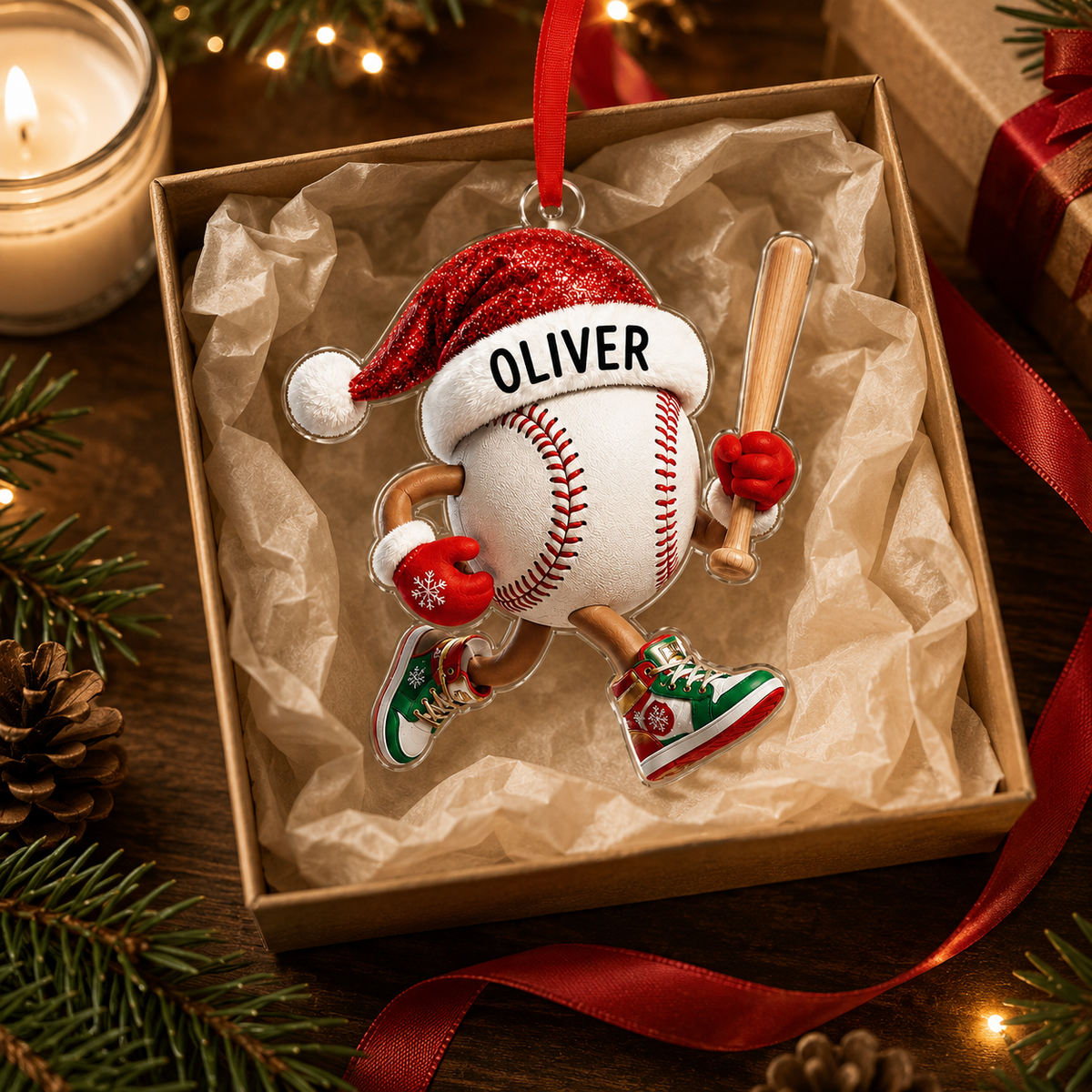 Sport Running Custome Name Acrylic Baseball