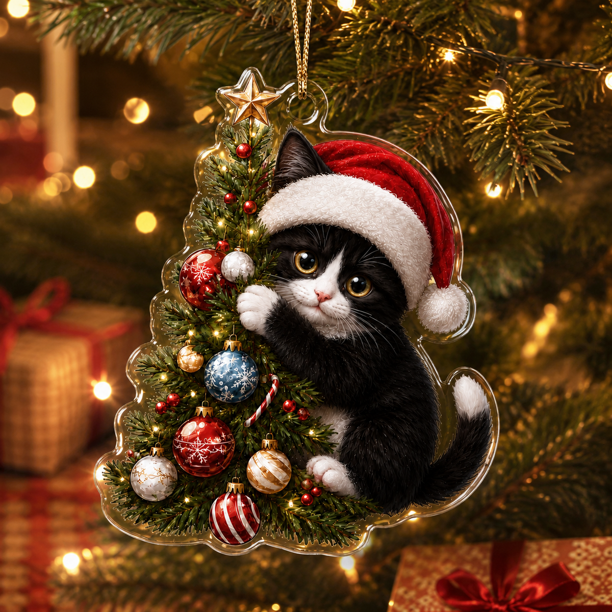 Cat With Christmas Tree Tuxedo
