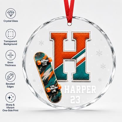 Sport Glass Alphabet Name Skateboard