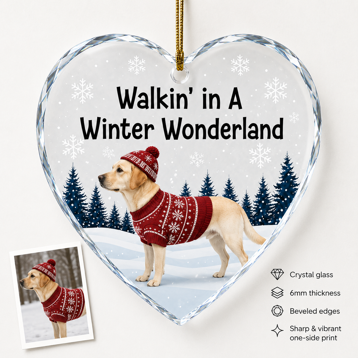 Custom Photo Dog Walkin Winter