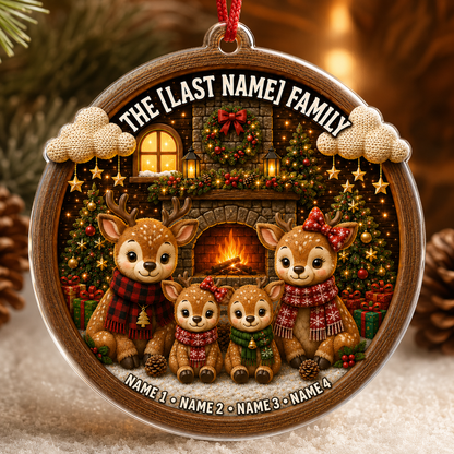 Christmas Family Wood Deer
