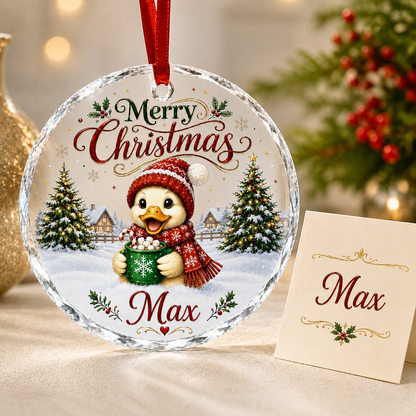 Christmas Glass Animal Duck