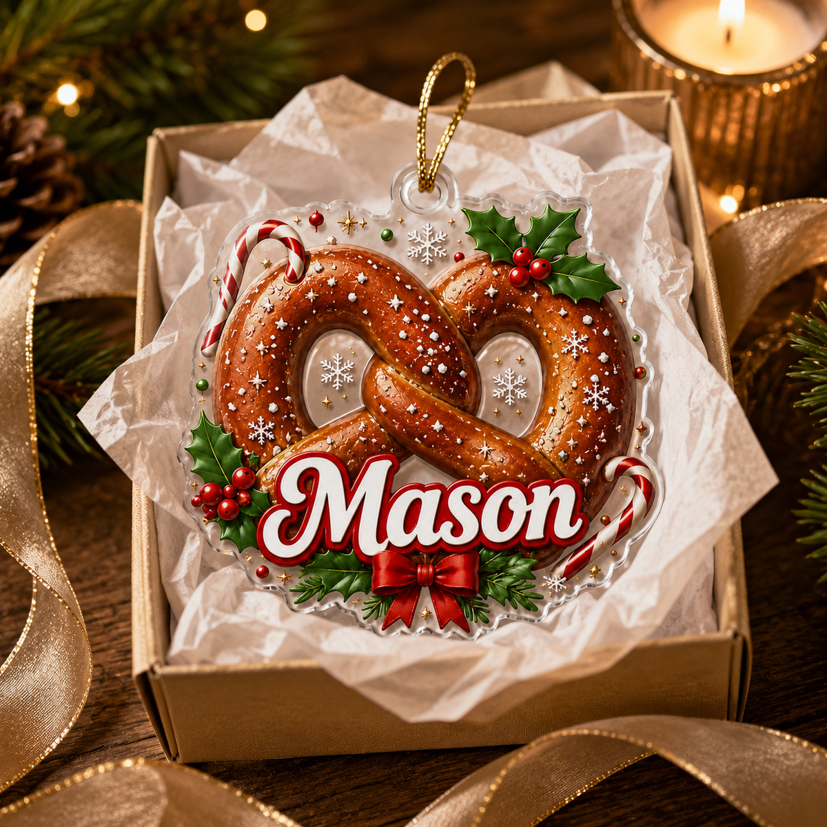 Custom Name Food Acrylic - Pretzel