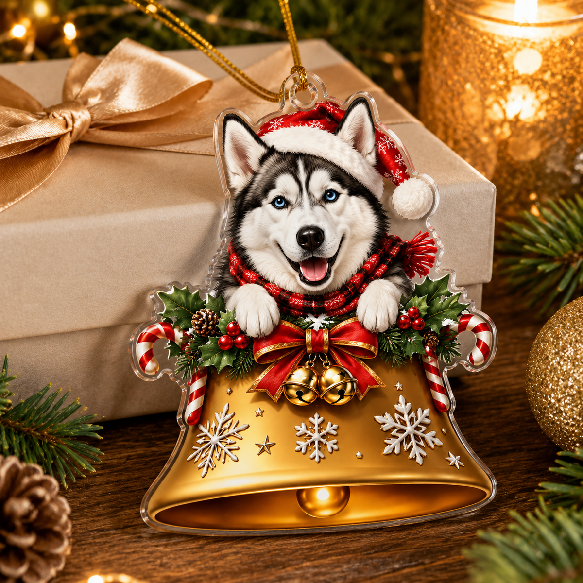 Dog Christmas Bell Siberian Husky