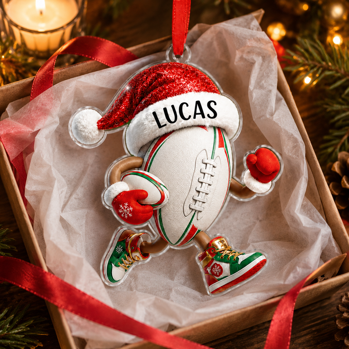 Sport Running Custome Name Acrylic Rugby Ball
